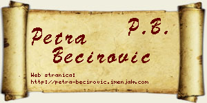 Petra Bećirović vizit kartica